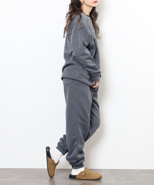 FUNALIVE（ファンアライブ）の「シャギー裏起毛パジャマ スウェット上下セットアップ レディース（ルームウェア/パジャマ・レディース・杢グレー/ネイビー/チャコール・M/L）」の16枚目の写真