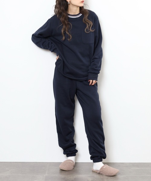 FUNALIVE（ファンアライブ）の「シャギー裏起毛パジャマ スウェット上下セットアップ レディース（ルームウェア/パジャマ・レディース・杢グレー/ネイビー/チャコール・M/L）」の18枚目の写真