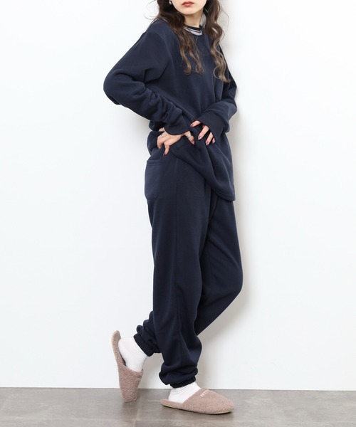 FUNALIVE（ファンアライブ）の「シャギー裏起毛パジャマ スウェット上下セットアップ レディース（ルームウェア/パジャマ・レディース・杢グレー/ネイビー/チャコール・M/L）」の19枚目の写真