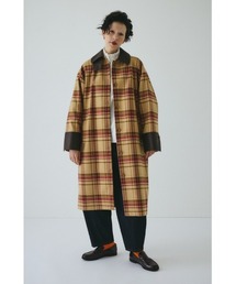 ヘリンドットサイ　ウールコート ヘリンドットサイ HERIN.CYE ラウンドボディウールコート ブルー