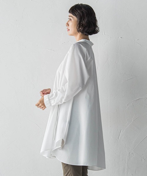 la.f…（ラエフ）の「【WEB限定】“体型カバーも叶う”3WAYチュニックブラウス≪洗濯機で洗える≫（シャツ/ブラウス・レディース・オフホワイト/キャメル/ダークネイビー・9号）」の4枚目の写真