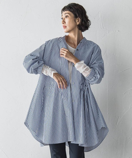 la.f…（ラエフ）の「【WEB限定】“体型カバーも叶う”3WAYチュニックブラウス≪洗濯機で洗える≫（シャツ/ブラウス・レディース・オフホワイト/キャメル/ダークネイビー・9号）」の14枚目の写真