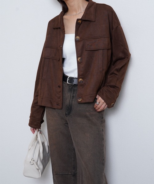 Chillfar（チルファー）の「スエードオーバーシャツ（ブルゾン・レディース・ブラウン/モカ/ブラック・FREE）」の13枚目の写真
