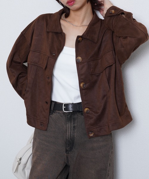 Chillfar（チルファー）の「スエードオーバーシャツ（ブルゾン・レディース・ブラウン/モカ/ブラック・FREE）」の15枚目の写真