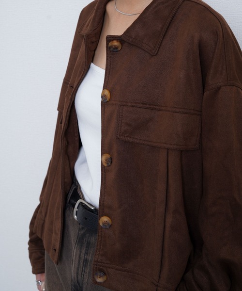 Chillfar（チルファー）の「スエードオーバーシャツ（ブルゾン・レディース・ブラウン/モカ/ブラック・FREE）」の18枚目の写真