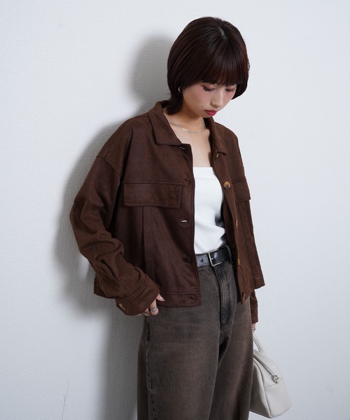 Chillfar（チルファー）の「スエードオーバーシャツ（ブルゾン・レディース・ブラウン/モカ/ブラック・FREE）」の14枚目の写真