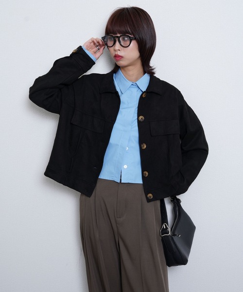 Chillfar（チルファー）の「スエードオーバーシャツ（ブルゾン・レディース・ブラウン/モカ/ブラック・FREE）」の22枚目の写真