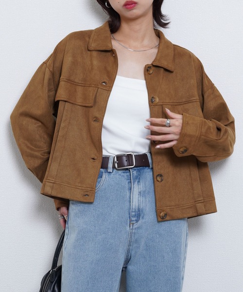 Chillfar（チルファー）の「スエードオーバーシャツ（ブルゾン・レディース・ブラウン/モカ/ブラック・FREE）」の9枚目の写真