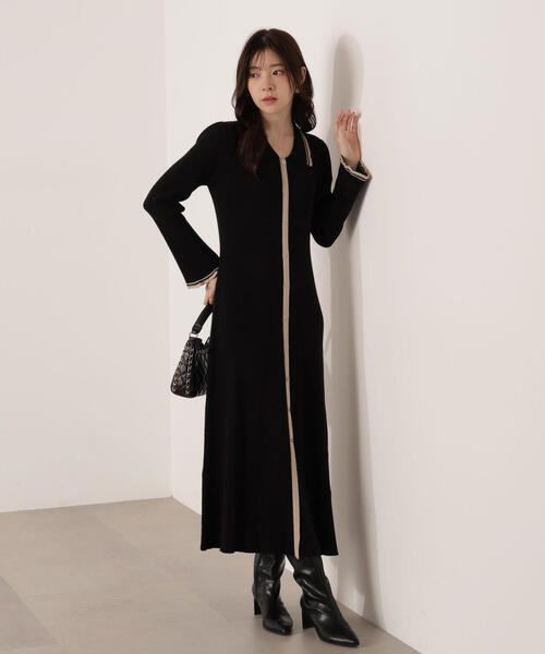 PROPORTION BODY DRESSING(プロポーションボディドレッシング)の「<E>バイカラー衿ニットワンピース / 1215247100(ワンピース・レディース・ブラック/ホワイト系その他・MEDIUM/P/S)」の22枚目の写真