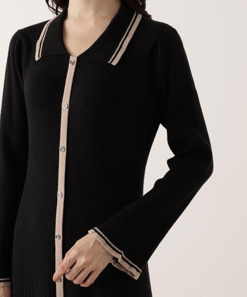 PROPORTION BODY DRESSING(プロポーションボディドレッシング)の「<E>バイカラー衿ニットワンピース / 1215247100(ワンピース・レディース・ブラック/ホワイト系その他・MEDIUM/P/S)」の18枚目の写真