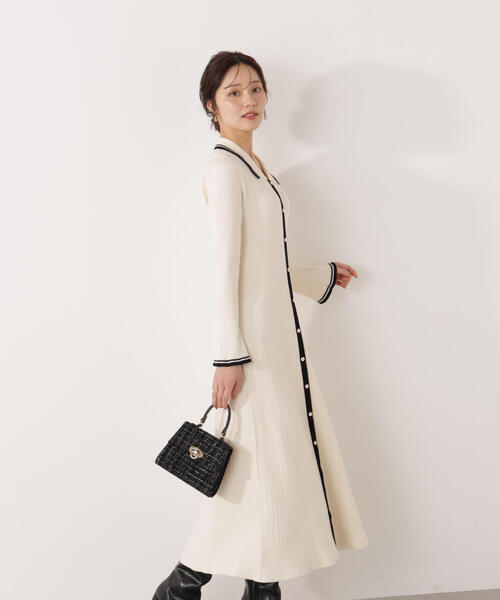 PROPORTION BODY DRESSING(プロポーションボディドレッシング)の「<E>バイカラー衿ニットワンピース / 1215247100(ワンピース・レディース・ブラック/ホワイト系その他・MEDIUM/P/S)」の10枚目の写真