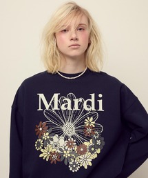 マルディメクルディ ネイビー 刺繍 Mardi Mercredi マルディメクルディ スウェット SWEATSHIRT