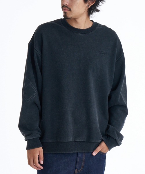 RVCA(ルーカ)の「RVCA メンズ STACKHOUSE CR トレーナー 【2025年秋冬モデル】 @autumn/ルーカクルーネックスウェット(スウェット・メンズ・オフホワイト/ブラック/ブラウン系その他/ホワイト系その他・SMALL/MEDIUM/LARGE/X-LARGE)」の2枚目の写真