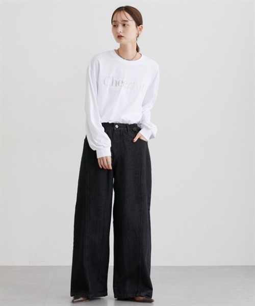 nissen(ニッセン)の「カーブバギーデニムパンツ(デニムパンツ・レディース・ブラック/ブルー・M/L/LL)」の8枚目の写真