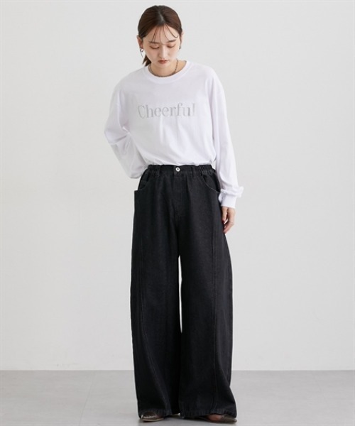 nissen(ニッセン)の「カーブバギーデニムパンツ(デニムパンツ・レディース・ブラック/ブルー・M/L/LL)」の9枚目の写真