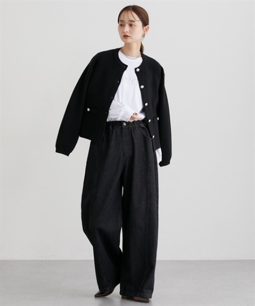 nissen(ニッセン)の「カーブバギーデニムパンツ(デニムパンツ・レディース・ブラック/ブルー・M/L/LL)」の10枚目の写真
