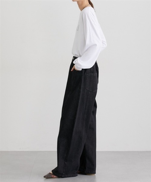 nissen(ニッセン)の「カーブバギーデニムパンツ(デニムパンツ・レディース・ブラック/ブルー・M/L/LL)」の11枚目の写真