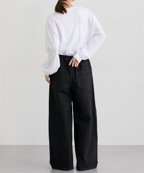 nissen(ニッセン)の「カーブバギーデニムパンツ(デニムパンツ・レディース・ブラック/ブルー・M/L/LL)」の12枚目の写真