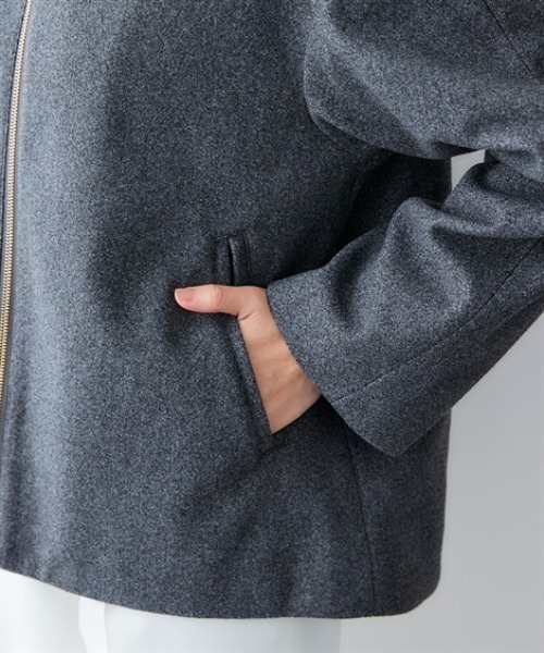 7days Life Styling（セブンデイズライフスタイリング）の「裏キルトウール調ミドル丈フーディーコート（防風）<大きいサイズ有>（その他アウター・レディース・ネイビー/グレー・5L/4L/3L/LL/L/M）」の5枚目の写真