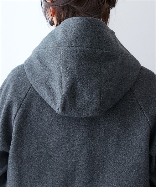 7days Life Styling（セブンデイズライフスタイリング）の「裏キルトウール調ミドル丈フーディーコート（防風）<大きいサイズ有>（その他アウター・レディース・ネイビー/グレー・5L/4L/3L/LL/L/M）」の6枚目の写真