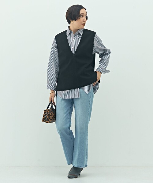 NOLLEY’S（ノーリーズ）の「ウォッシャブルストレッチジャージベスト（ベスト・レディース・ベージュ/ブラック・FREE）」の8枚目の写真