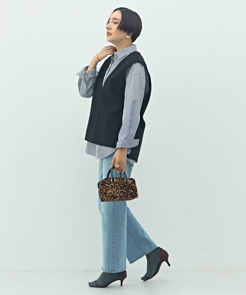 NOLLEY’S（ノーリーズ）の「ウォッシャブルストレッチジャージベスト（ベスト・レディース・ベージュ/ブラック・FREE）」の6枚目の写真