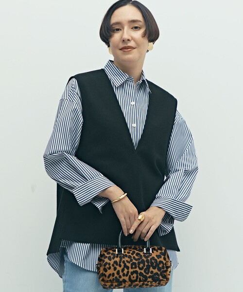 NOLLEY’S（ノーリーズ）の「ウォッシャブルストレッチジャージベスト（ベスト・レディース・ベージュ/ブラック・FREE）」の10枚目の写真