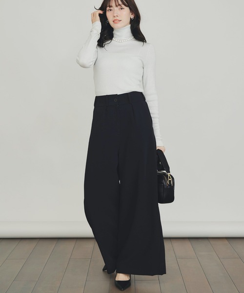 PICCIN(ピッチン)の「ワイドパンツ(高身長)(その他パンツ・レディース・オフホワイト/ブラック・M)」の21枚目の写真