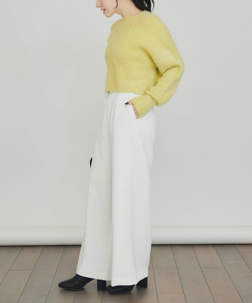 PICCIN(ピッチン)の「ワイドパンツ(高身長)(その他パンツ・レディース・オフホワイト/ブラック・M)」の9枚目の写真