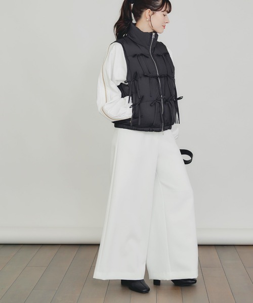 PICCIN(ピッチン)の「ワイドパンツ(高身長)(その他パンツ・レディース・オフホワイト/ブラック・M)」の14枚目の写真