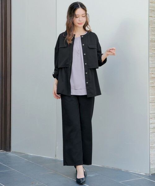 Tiaclasse(ティアクラッセ)の「ジョーゼットニットワイドパンツ(その他パンツ・レディース・モカ/ブラック・L/M/S)」の6枚目の写真
