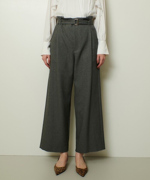allureville(アルアバイル)の「ウールライクフランネルヨークレスパンツ(その他パンツ・レディース・ブラウン/グレー系その他/オフホワイト・1/2)」の2枚目の写真