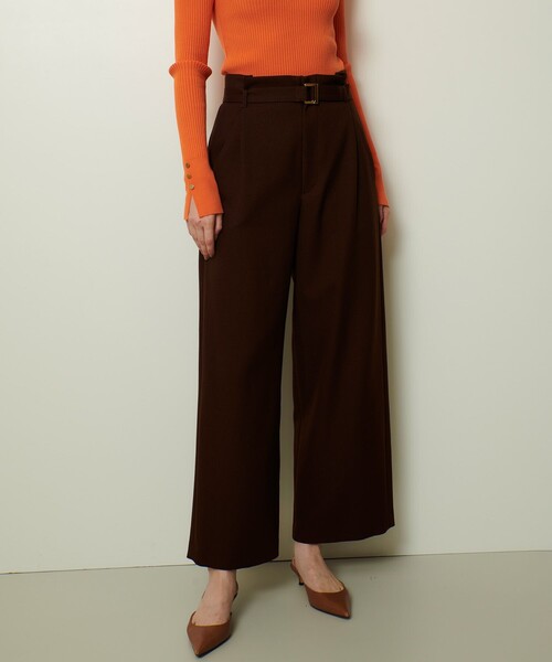 allureville(アルアバイル)の「ウールライクフランネルヨークレスパンツ(その他パンツ・レディース・ブラウン/グレー系その他/オフホワイト・1/2)」の3枚目の写真