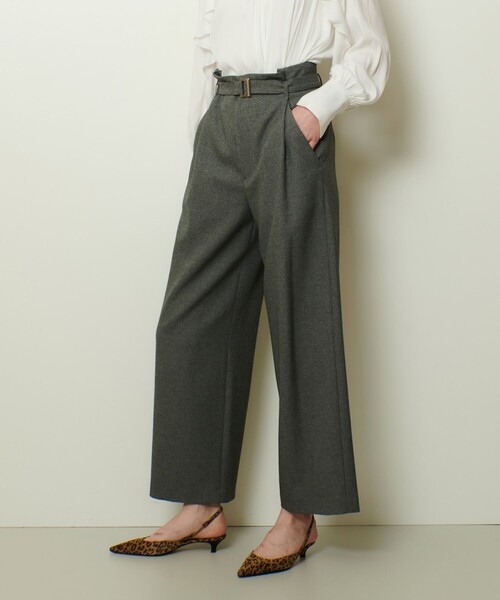 allureville(アルアバイル)の「ウールライクフランネルヨークレスパンツ(その他パンツ・レディース・ブラウン/グレー系その他/オフホワイト・1/2)」の15枚目の写真