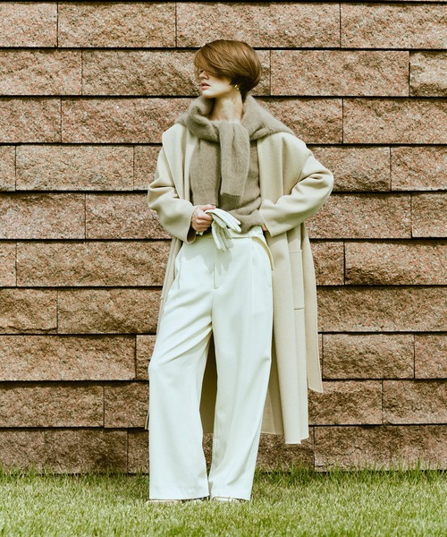 allureville(アルアバイル)の「ウールライクフランネルヨークレスパンツ(その他パンツ・レディース・ブラウン/グレー系その他/オフホワイト・1/2)」の1枚目の写真