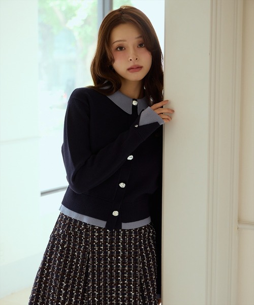 レイヤードライクニットカーデ（カーディガン/ボレロ）｜AND COUTURE