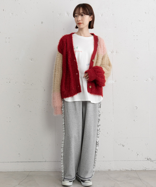 POU DOU DOU(プードゥドゥ)の「カラーブロックカーディガン(カーディガン/ボレロ・レディース・ブルー/グリーン/レッド・M)」の19枚目の写真