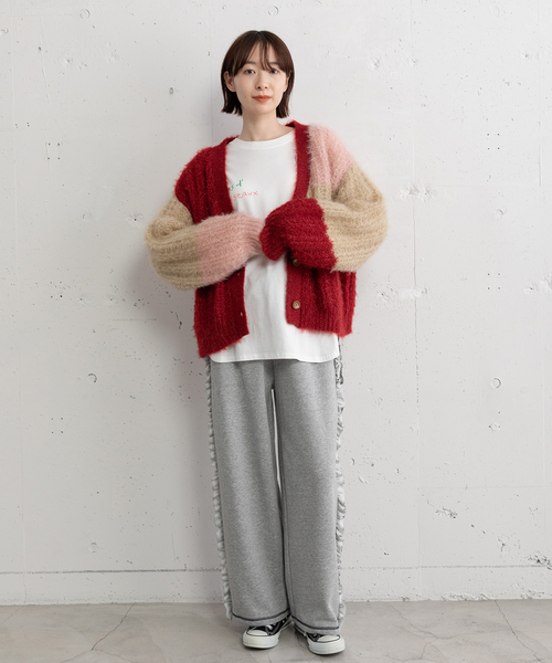 POU DOU DOU(プードゥドゥ)の「カラーブロックカーディガン(カーディガン/ボレロ・レディース・ブルー/グリーン/レッド・M)」の20枚目の写真