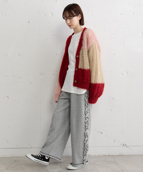 POU DOU DOU(プードゥドゥ)の「カラーブロックカーディガン(カーディガン/ボレロ・レディース・ブルー/グリーン/レッド・M)」の21枚目の写真