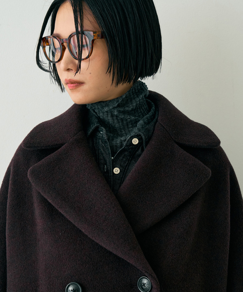 新品未使用 ティッカ 23AW テントコート モヘヤ混 ダブルブレスト ネイビー TICCA(ティッカ)のプレミアムテントコート通販 | 集英社HAPPY