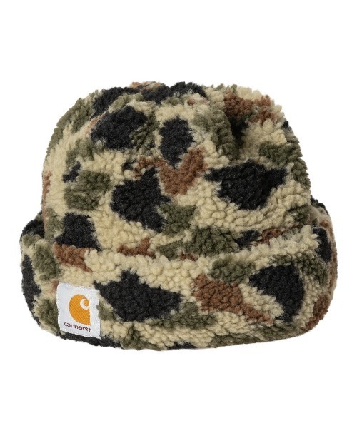 Carhartt WIP（カーハートダブリューアイピー）の「Carhartt WIP PRENTIS BEANIE（カーハートワークインプログレス プレンティス ビーニー）（ニットキャップ/ビーニー・メンズ・カモフラージュ/ブラック・ONE SIZE）」の4枚目の写真