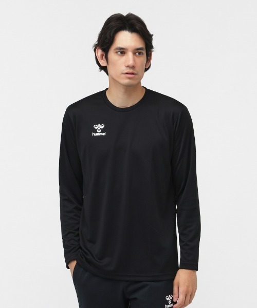 hummel（ヒュンメル）の「ヒュンメル hummel ワンポイントロングスリーブシャツ（Tシャツ/カットソー・メンズ・ネイビー/ホワイト/ブラック・M/L/LL）」の3枚目の写真