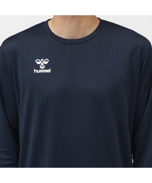 hummel（ヒュンメル）の「ヒュンメル hummel ワンポイントロングスリーブシャツ（Tシャツ/カットソー・メンズ・ネイビー/ホワイト/ブラック・M/L/LL）」の6枚目の写真