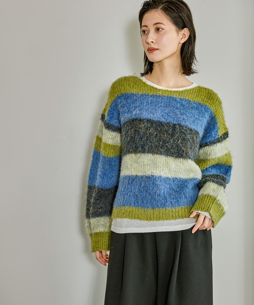 セール】MIXボーダーニットプルオーバー / 598871（ニット/セーター