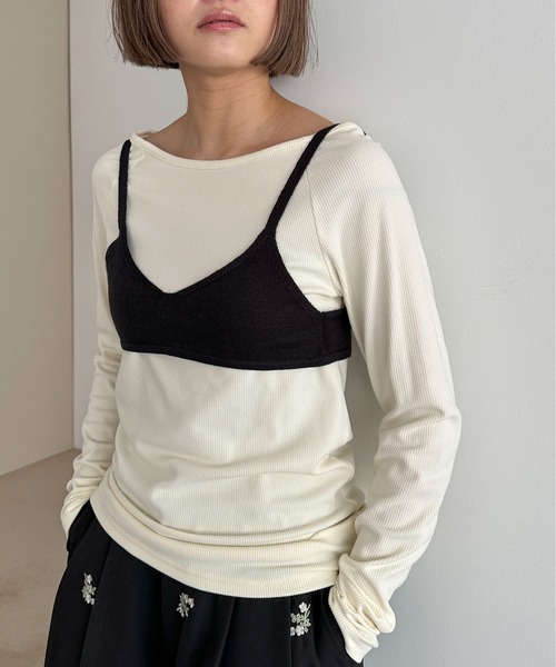 PILIT（ピリット）の「ニットブラビスチェ（その他トップス・レディース・ブラック/レッド/ピンク/アイボリー・FREE）」の3枚目の写真