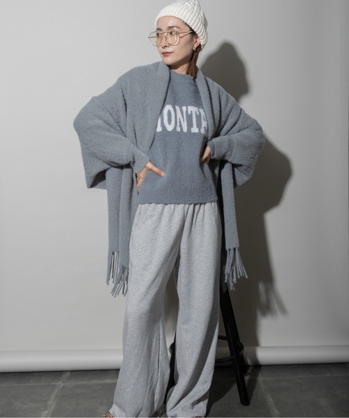 lodie(ロディ)の「モールニット フリンジポンチョカーデ(カーディガン/ボレロ・レディース・ベージュ/ブラック/グレー・FREE)」の14枚目の写真