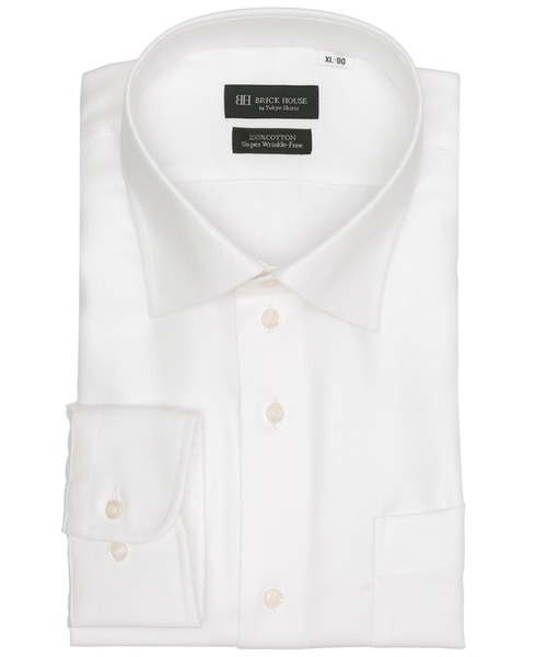 TOKYO SHIRTS(トウキョウシャツ)の「【超形態安定】 形態安定ノンアイロン ワイド 長袖ビジネスワイシャツ(大きいサイズ・長いサイズ)(ビジネスシャツ・メンズ・ホワイト・首回り39cm-裄丈88cm/首回り41cm-裄丈90cm/首回り42cm-裄丈90cm/首回り43cm-裄丈90cm/首回り45cm-裄丈82cm/首回り45cm-裄丈86cm/首回り45cm-裄丈90cm/首回り47cm-裄丈86cm/首回り47cm-裄丈90cm)」の1枚目の写真