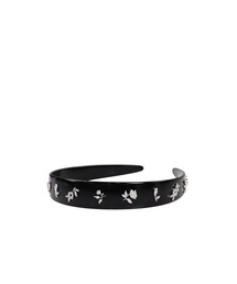 YVMIN(C~)ZIRCON-PAINTED FLORAL WIDE HAIR BAND(wAoh)