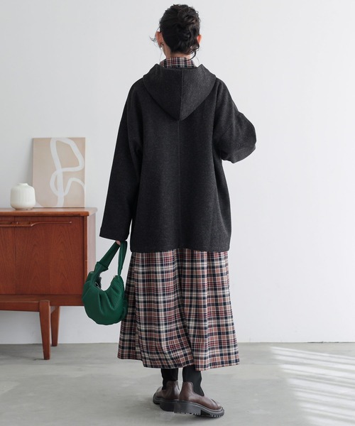 n'OrLABEL(ノアールレーベル)の「『フード付きウールライクコーディガン』(ダウンジャケット/コート・レディース・オートミール/ブラック/モカ・FREE)」の16枚目の写真