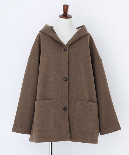 n'OrLABEL(ノアールレーベル)の「『フード付きウールライクコーディガン』(ダウンジャケット/コート・レディース・オートミール/ブラック/モカ・FREE)」の15枚目の写真